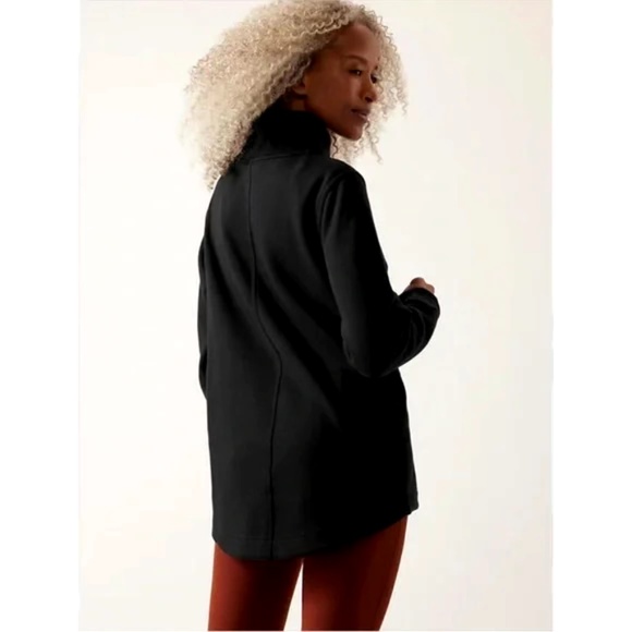 Athleta Cozy Karma Twist Neck Sweatshirt // Black - Picture 2 of 4